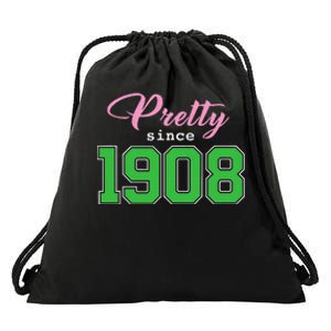 Pretty Since 1908 Sorority Drawstring Bag