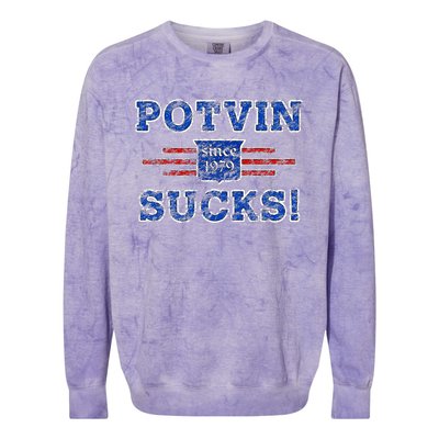 Potvin Sucks 1979 Vintage New York Colorblast Crewneck Sweatshirt