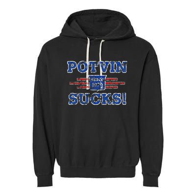 Potvin Sucks 1979 Vintage New York Garment-Dyed Fleece Hoodie