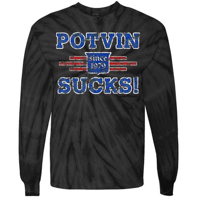 Potvin Sucks 1979 Vintage New York Tie-Dye Long Sleeve Shirt