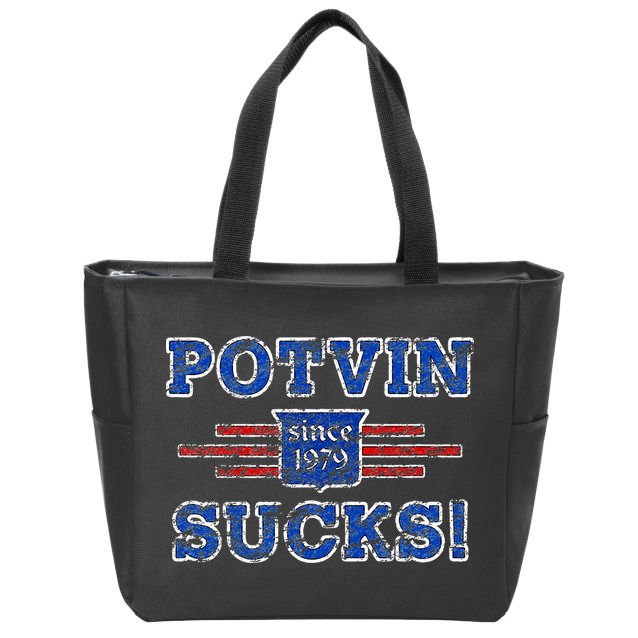 Potvin Sucks 1979 Vintage New York Zip Tote Bag