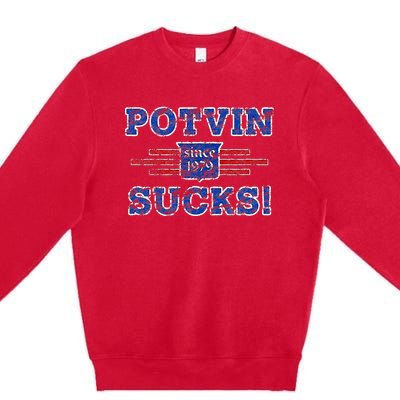 Potvin Sucks 1979 Vintage New York Premium Crewneck Sweatshirt