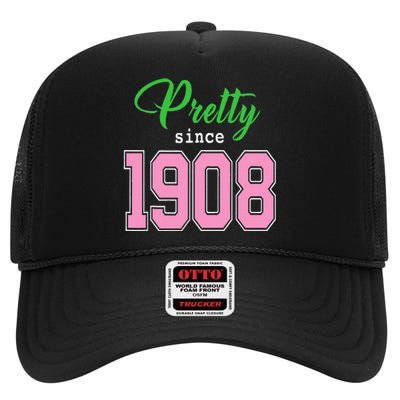 Pretty Since 1908 Sorority High Crown Mesh Back Trucker Hat