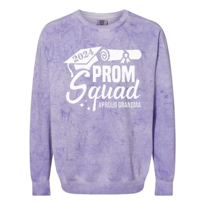 Prom Squad 2024 Proud Grandma Graduate Prom Class Of 2024 Colorblast Crewneck Sweatshirt