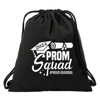 Prom Squad 2024 Proud Grandma Graduate Prom Class Of 2024 Drawstring Bag