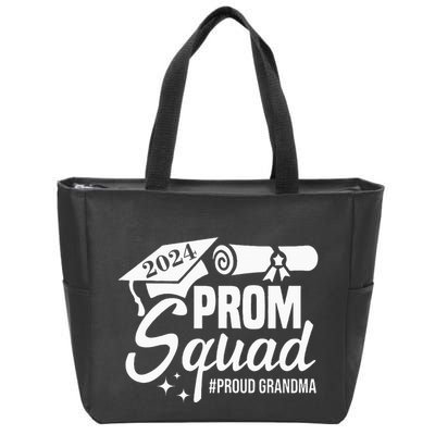 Prom Squad 2024 Proud Grandma Graduate Prom Class Of 2024 Zip Tote Bag