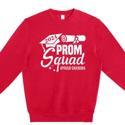 Prom Squad 2024 Proud Grandma Graduate Prom Class Of 2024 Premium Crewneck Sweatshirt