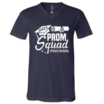 Prom Squad 2024 Proud Grandma Graduate Prom Class Of 2024 V-Neck T-Shirt