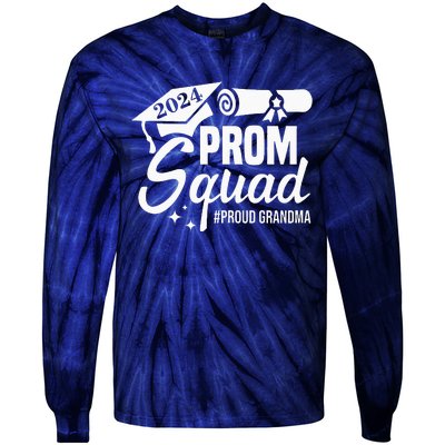 Prom Squad 2024 Proud Grandma Graduate Prom Class Of 2024 Tie-Dye Long Sleeve Shirt