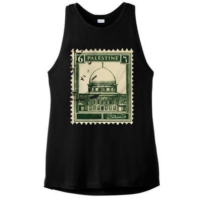 Palestine Stamp 2 Ladies PosiCharge Tri-Blend Wicking Tank