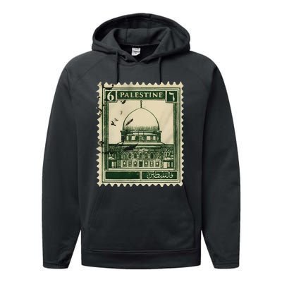 Palestine Stamp 2 Performance Fleece Hoodie