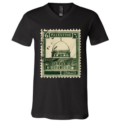 Palestine Stamp 2 V-Neck T-Shirt