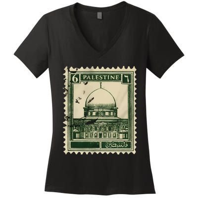 Palestine Stamp 2 Women's V-Neck T-Shirt