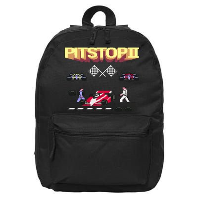 Pit Stop 2 Retro Theme 16 in Basic Backpack