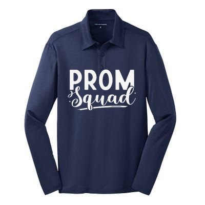 Prom Squad 2024 Funny Graduate Prom Class Of 2024 Silk Touch Performance Long Sleeve Polo