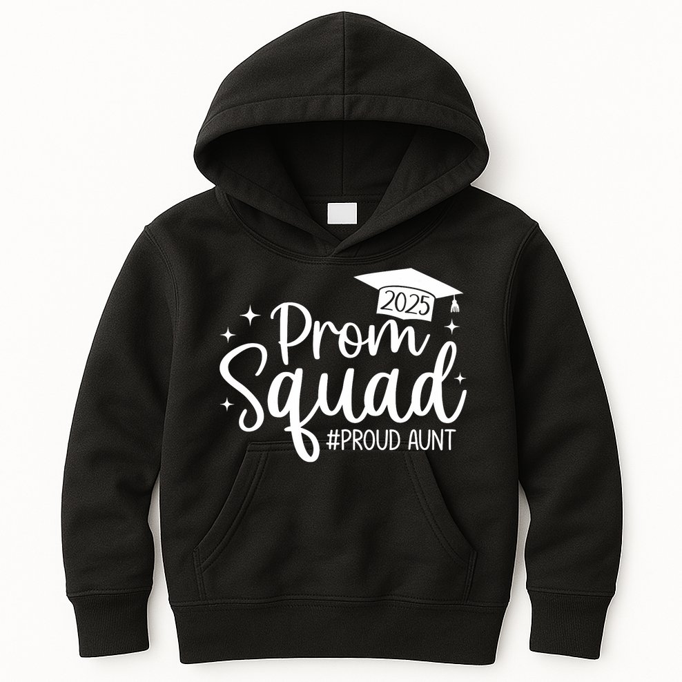Prom Squad 2025 Proud Aunt Graduate Prom Class Of 2025  Kids Hoodie