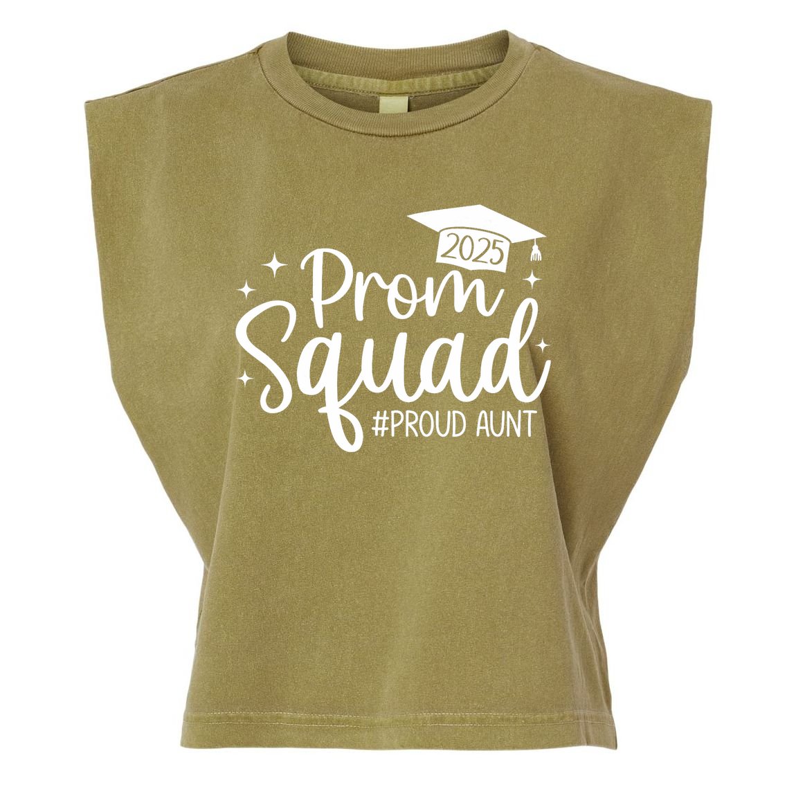 Prom Squad 2025 Proud Aunt Graduate Prom Class Of 2025  Garment-Dyed Women's Muscle Tee