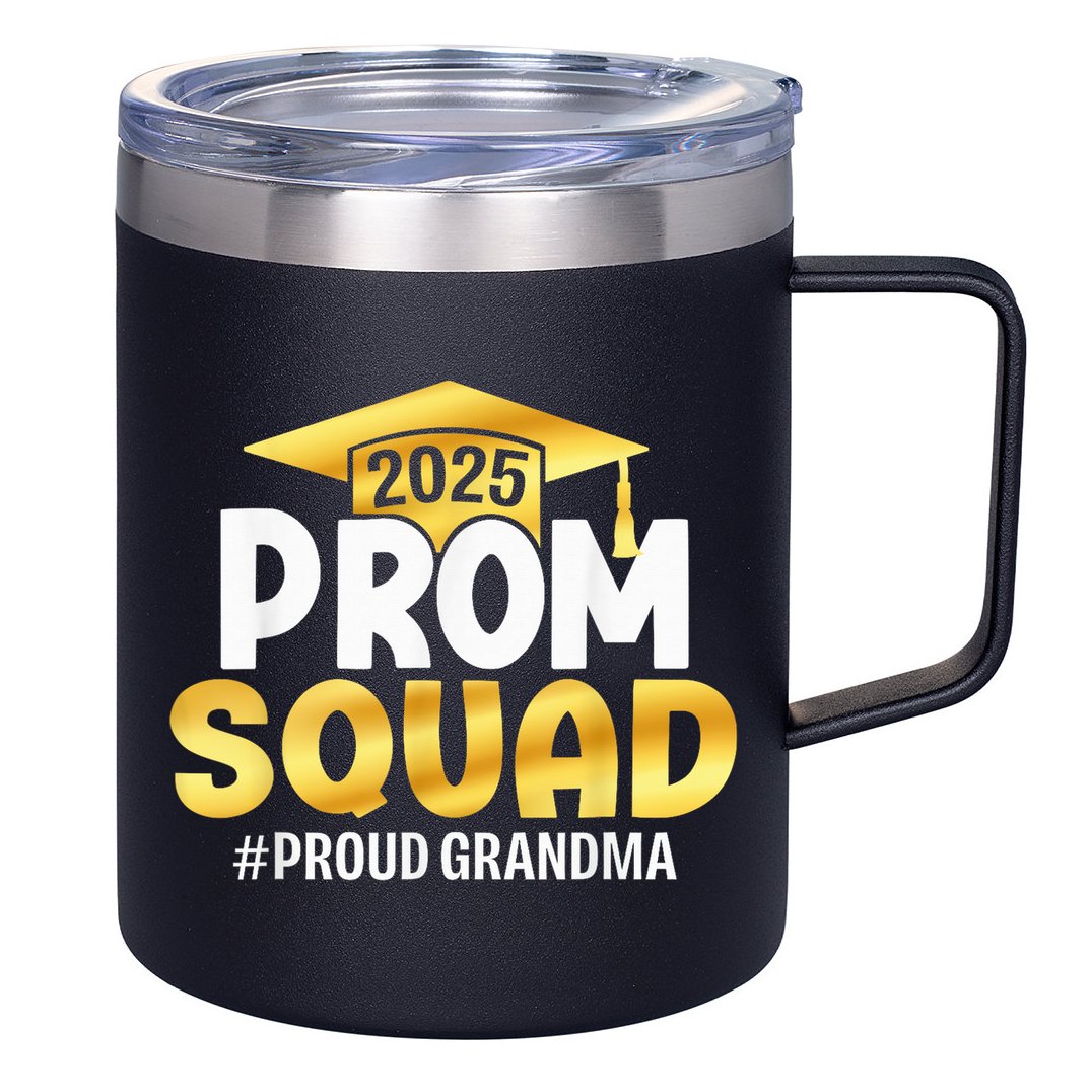 Prom Squad 2025 Graduate Prom Class Of 2025 Proud Grandma 12oz Stainless Steel Coffee Mug