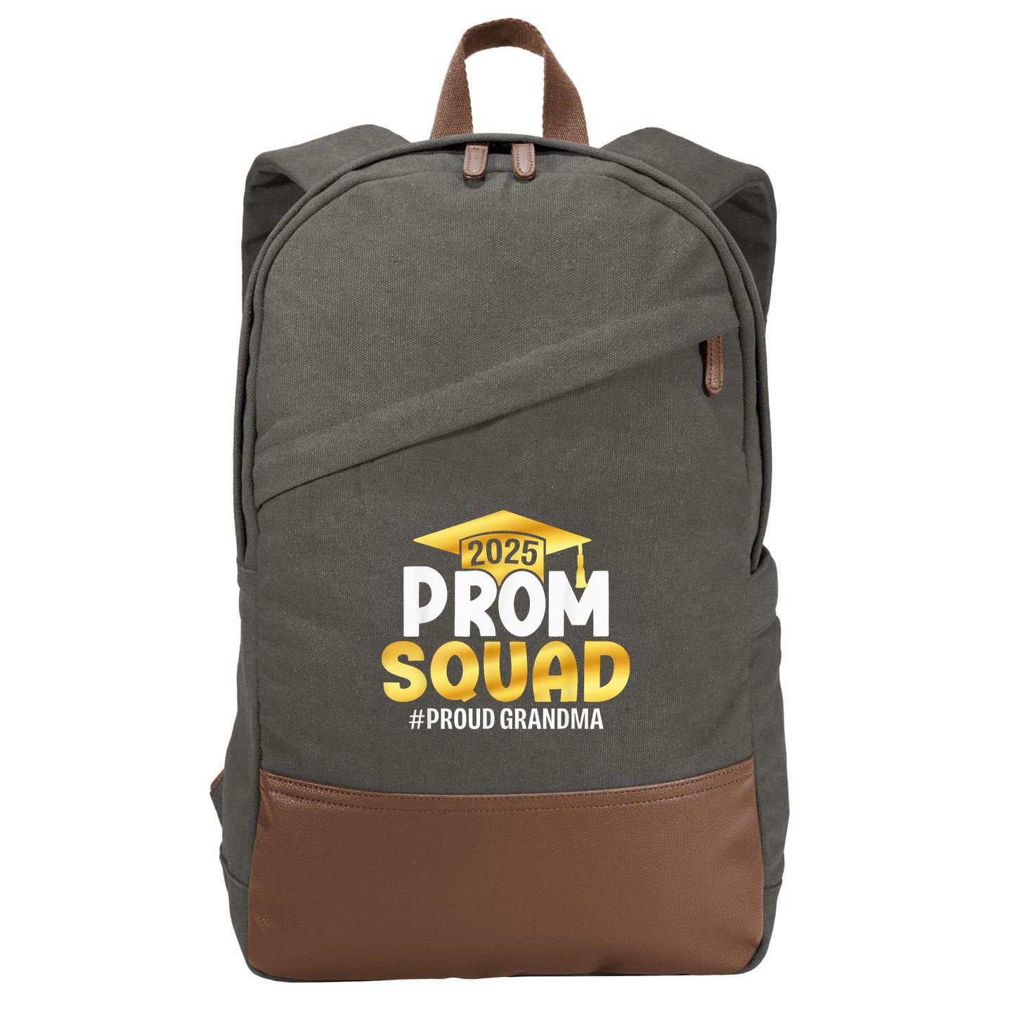 Prom Squad 2025 Graduate Prom Class Of 2025 Proud Grandma Cotton Canvas Backpack