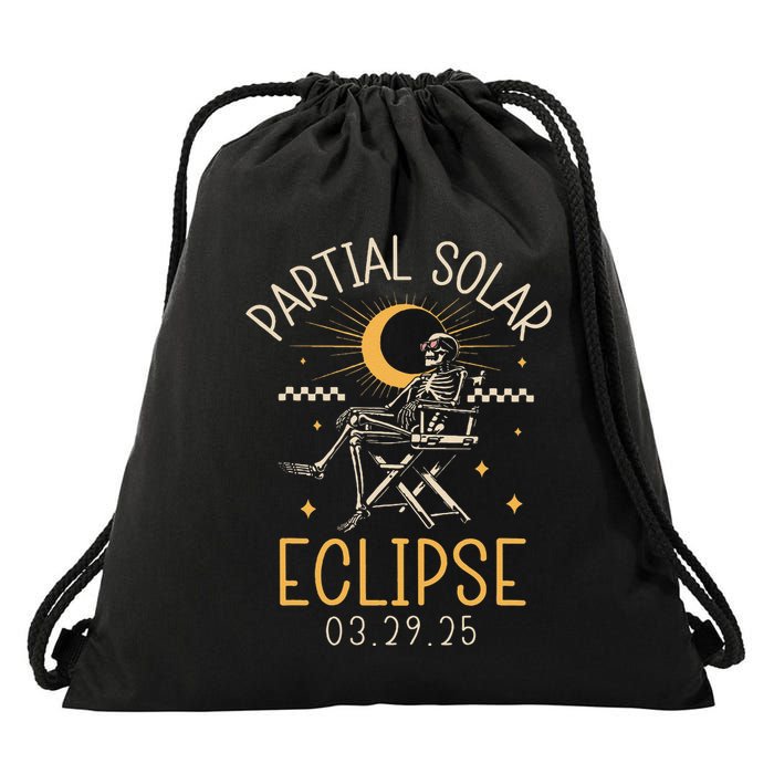 Partial Solar 2025 Eclipse 3.29.25 Skeleton Eclipse 2025 Drawstring Bag