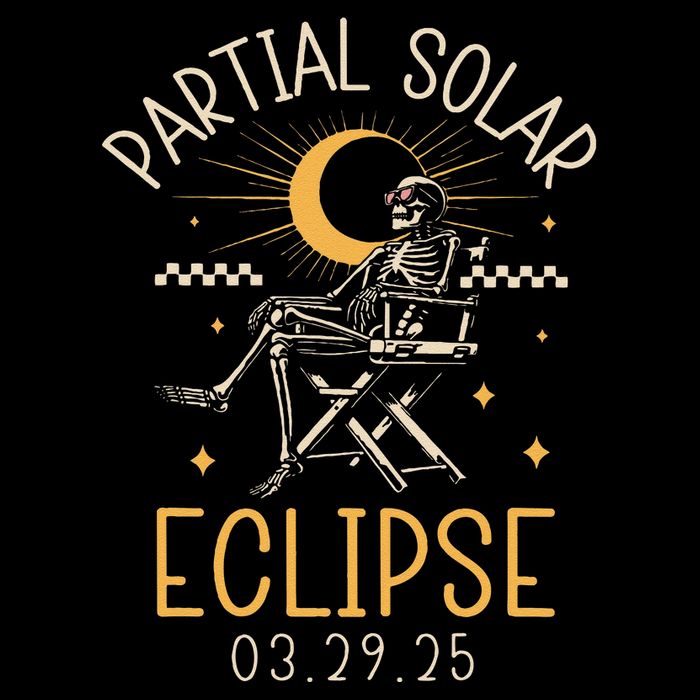 Partial Solar 2025 Eclipse 3.29.25 Skeleton Eclipse 2025 Drawstring Bag