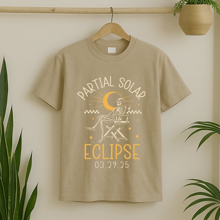 Partial Solar 2025 Eclipse 3.29.25 Skeleton Eclipse 2025 T-Shirt