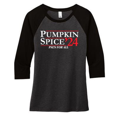 Pumpkin Spice 24 PslS For All Women's Tri-Blend 3/4-Sleeve Raglan Shirt