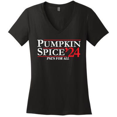 Pumpkin Spice 24 PslS For All Women's V-Neck T-Shirt