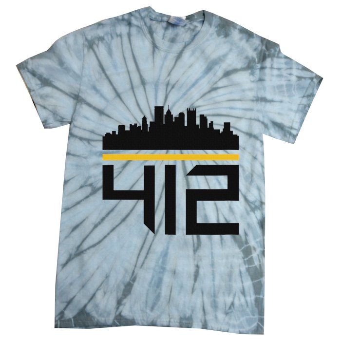 Pittsburgh Skyline 412 Design Tie-Dye T-Shirt