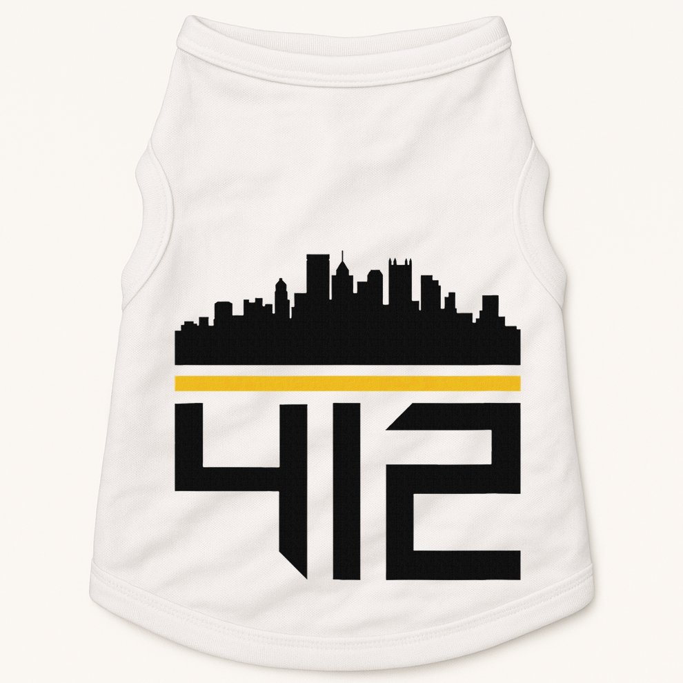 Pittsburgh Skyline 412 Design Doggie Tank