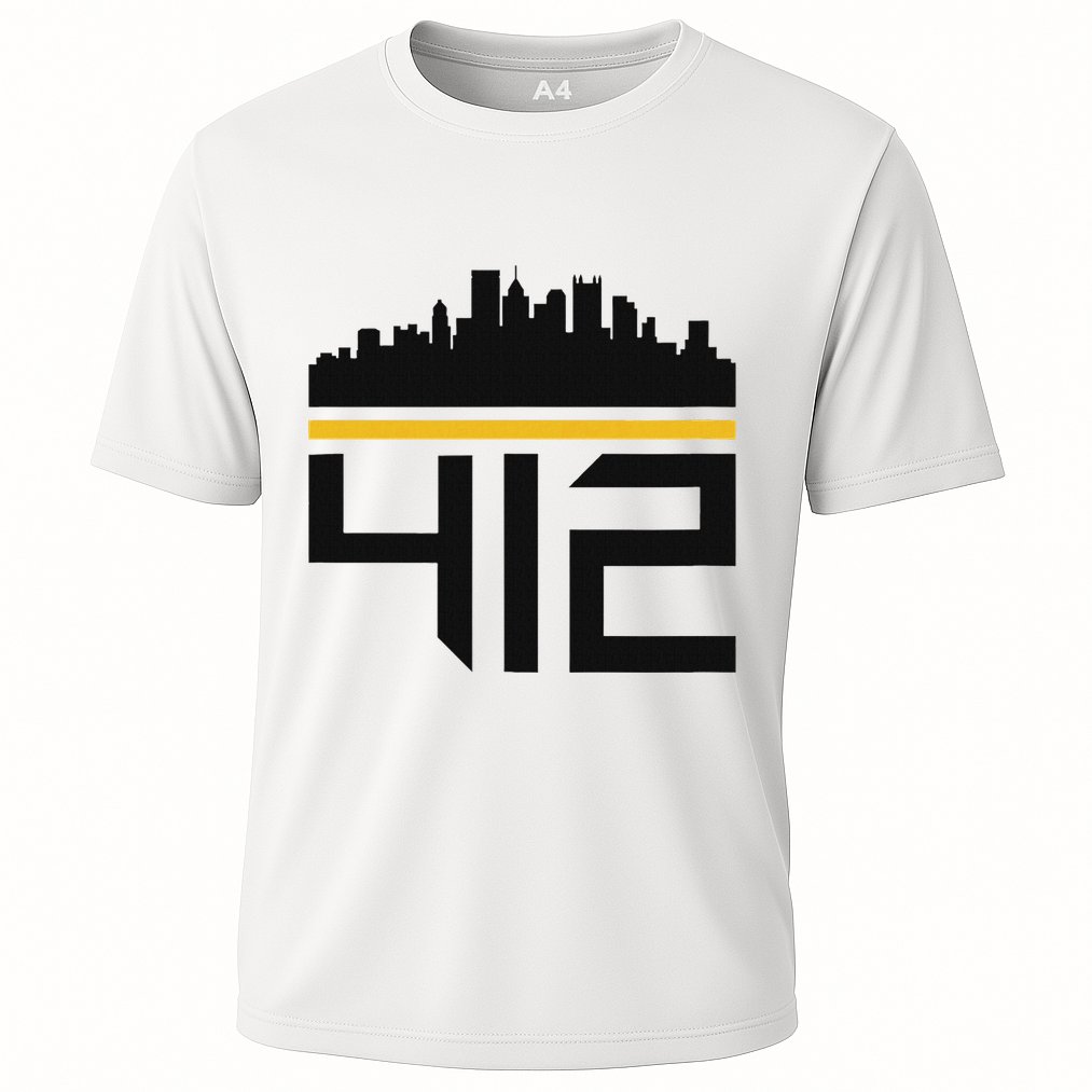 Pittsburgh Skyline 412 Design Cooling Performance Crew T-Shirt