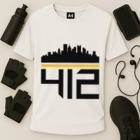 Pittsburgh Skyline 412 Design Cooling Performance Crew T-Shirt