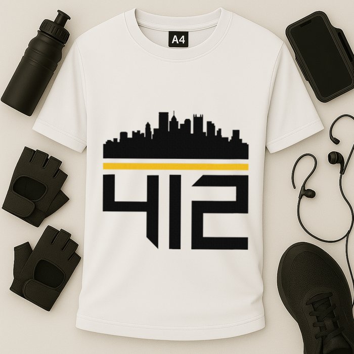 Pittsburgh Skyline 412 Design Cooling Performance Crew T-Shirt