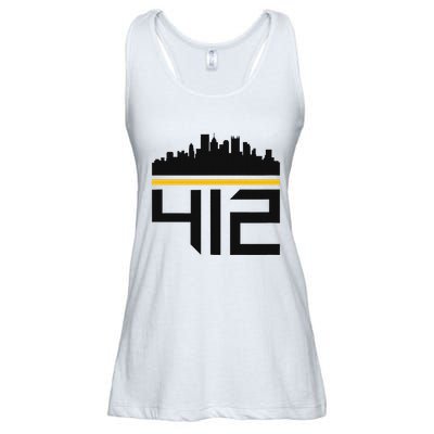 Pittsburgh Skyline 412 Design Ladies Essential Flowy Tank