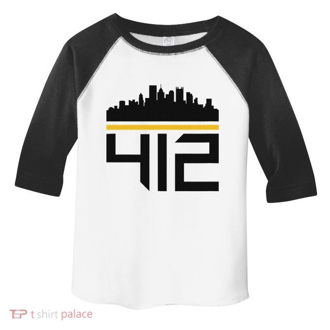 Pittsburgh Skyline 412 Design Toddler Fine Jersey T-Shirt