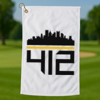 Pittsburgh Skyline 412 Design Golf Towel