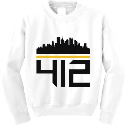 Pittsburgh Skyline 412 Design Kids Sweatshirt