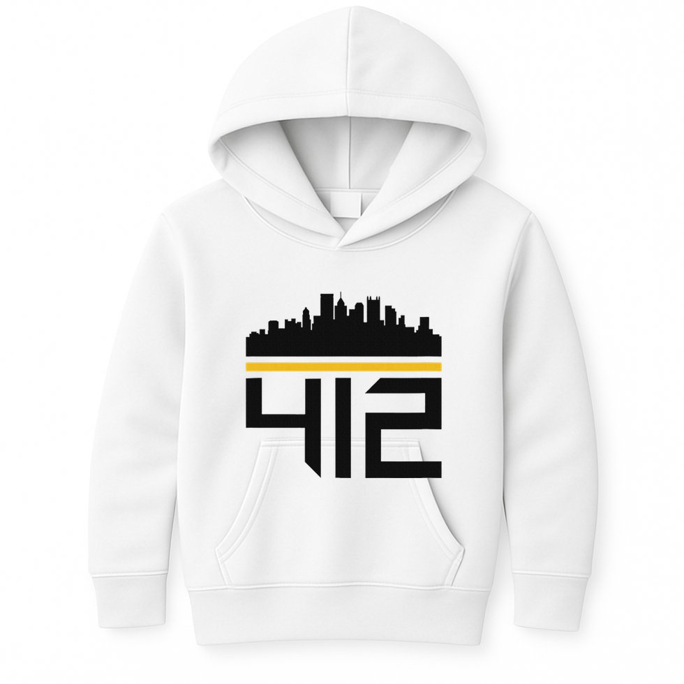 Pittsburgh Skyline 412 Design Kids Hoodie