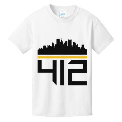 Pittsburgh Skyline 412 Design Kids T-Shirt