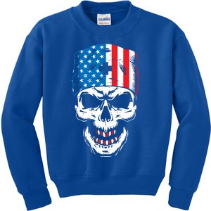 Police Skull 4th Of July Puppy Patriotic Dog Lover Police Gift Kids Sweatshirt