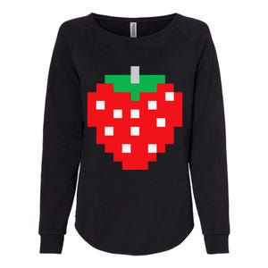 Pixel Strawberry 80s Video Game Halloween Costume Womens California Wash Sweatshirt