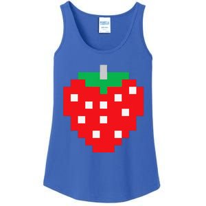 Pixel Strawberry 80s Video Game Halloween Costume Ladies Essential Tank