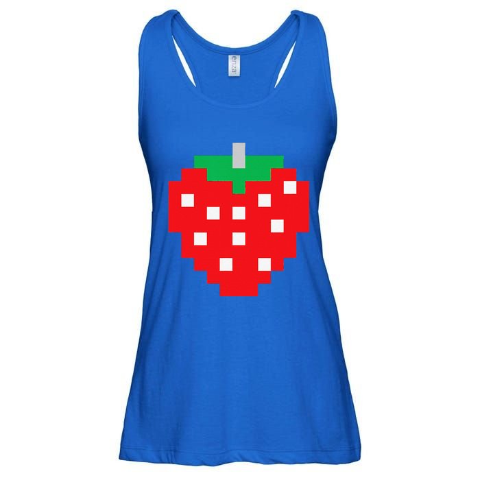 Pixel Strawberry 80s Video Game Halloween Costume Ladies Essential Flowy Tank