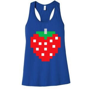 Pixel Strawberry 80s Video Game Halloween Costume Women's Racerback Tank