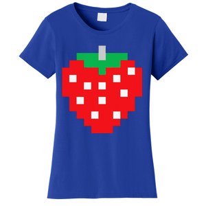 Pixel Strawberry 80s Video Game Halloween Costume Women's T-Shirt