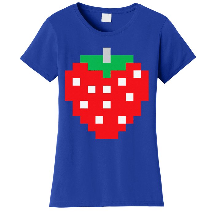 Pixel Strawberry 80s Video Game Halloween Costume Women's T-Shirt