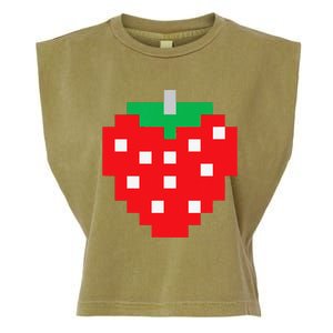 Pixel Strawberry 80s Video Game Halloween Costume Garment-Dyed Women's Muscle Tee