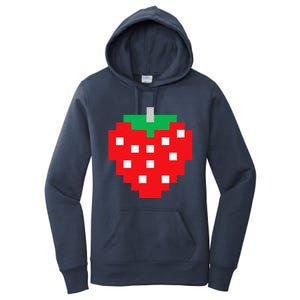 Pixel Strawberry 80s Video Game Halloween Costume Women's Pullover Hoodie