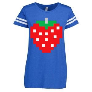 Pixel Strawberry 80s Video Game Halloween Costume Enza Ladies Jersey Football T-Shirt