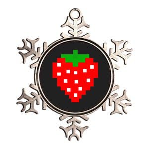 Pixel Strawberry 80s Video Game Halloween Costume Metallic Star Ornament